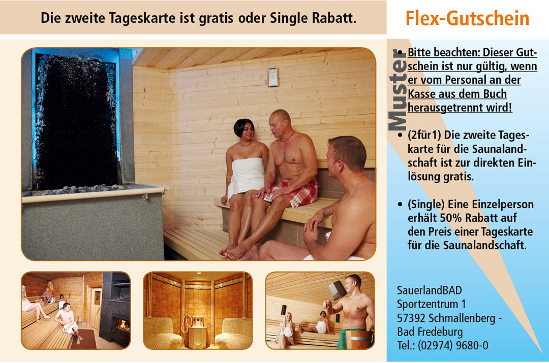 Sauna Gutschein Ruhrgebiet SauerlandBAD