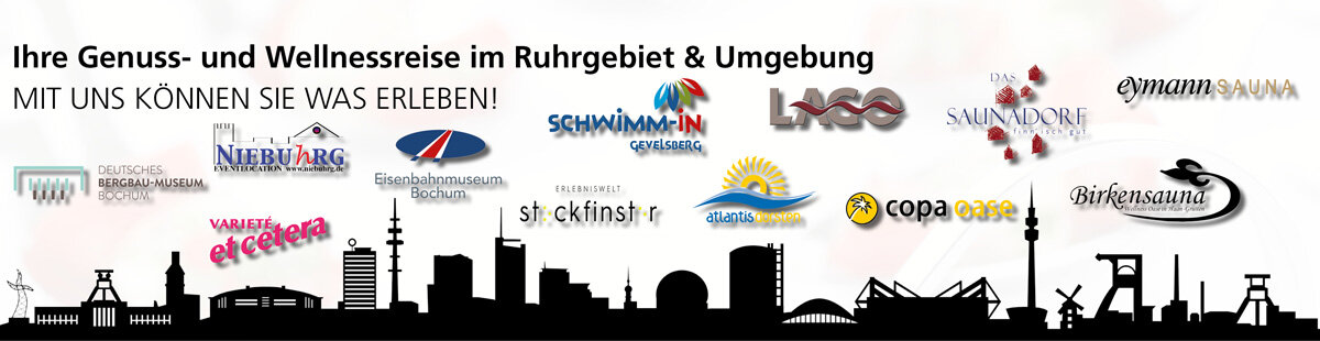 Entdecken Sie unsere Restaurant- und Wellnesspartner im Ruhrgebiet und Umgebung: gemeinsam schlemmen, genießen und entspannen.