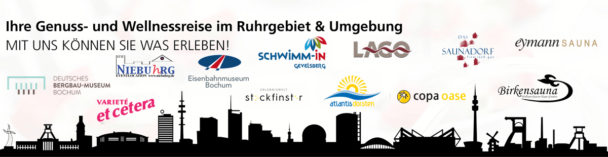 Entdecken Sie unsere Restaurant- und Wellnesspartner im Ruhrgebiet und Umgebung: gemeinsam schlemmen, genießen und entspannen.